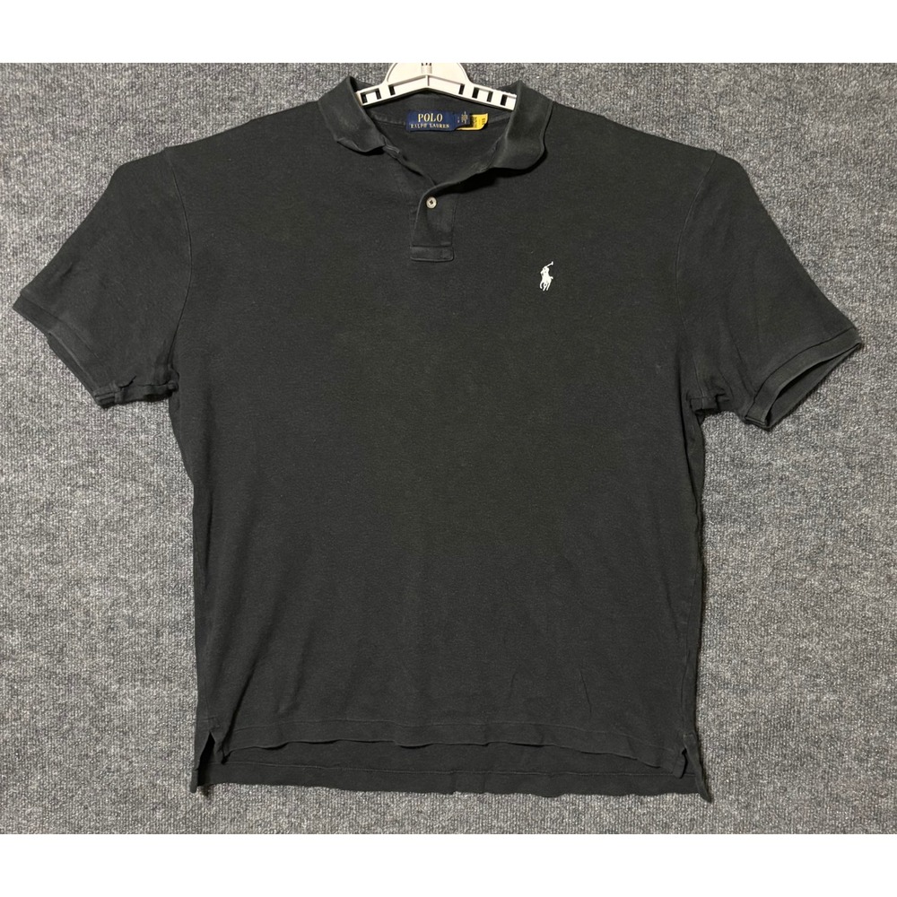 Polo Ralph Lauren Mens Size Large Short Sleeve Polo Shirt Charcoal Gray‎